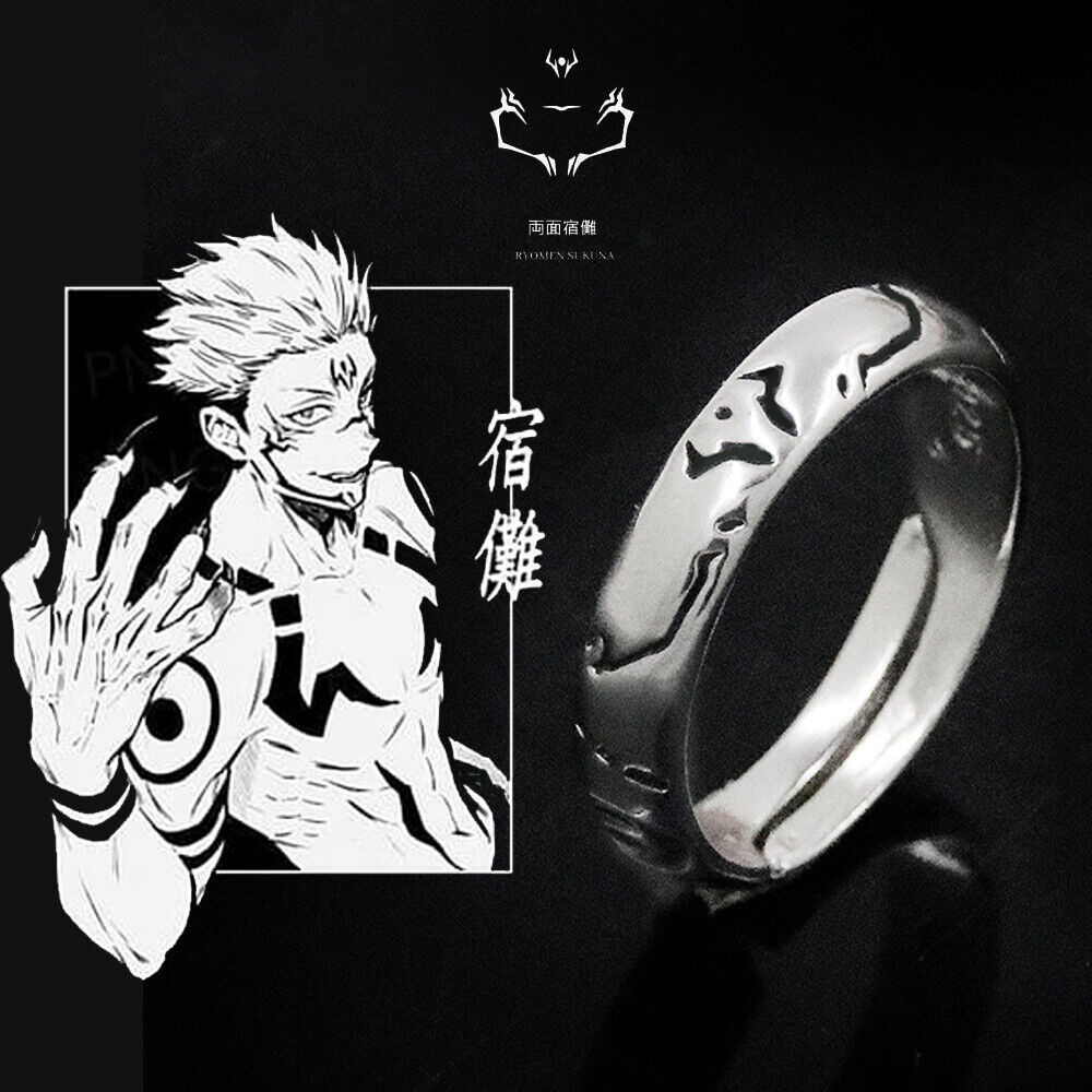 แหวนคอสเพลย์ อนิเมะ Jujutsu Kaisen Ryomen Sukuna Itadori Yuji ปรับได้ พร็อพเครื่องประดับ ของขวัญวันเกิด สําหรับผู้ชาย และผู้หญิง