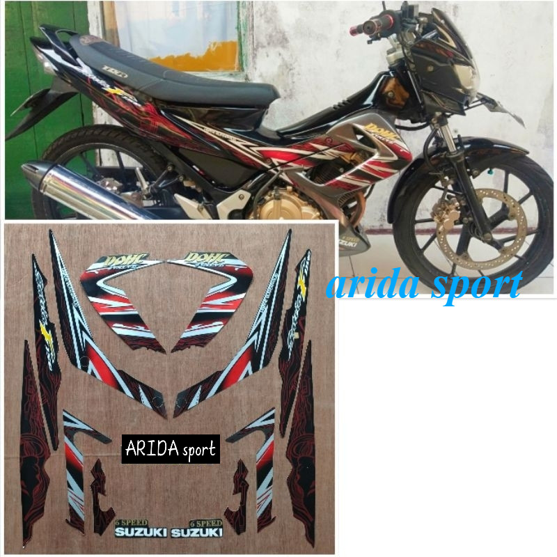 สติ๊กเกอร์ Striping Suzuki Satria F150 fu f 150 fu black 2011 motif ดั้งเดิม