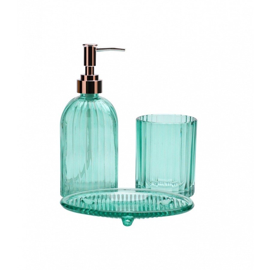 Deluxy Official Shop Primo ชุดเซ็ทกระปุกห้องน้ำ 3ชิ้น รุ่น ZBBW002-GN   สีเขียว