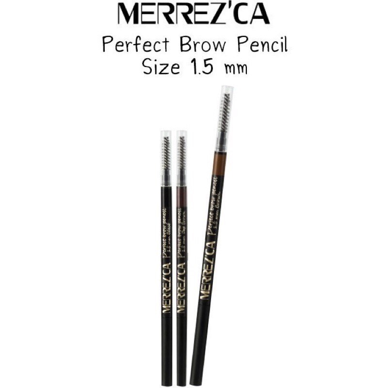 ดินสอเขียนคิ้ว รุ่นฮิต เมอร์เรซกา เพอร์เฟค โบรว์ Merrez'ca Perfect หัวเล็กเขียนง่าย กันน้ำกันเหงื่อ