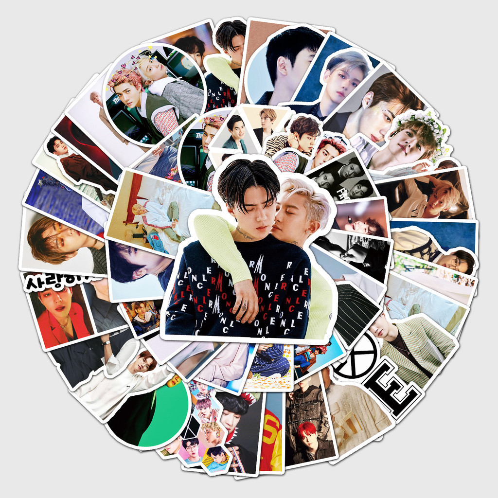 50 แผ่น EXO Graffiti Unique Stars Park Chanyeol Sehun Cheer Peripheral Handbook กันน้ํา DIY สติ๊กเกอร์ติดกระเป๋าเดินทาง