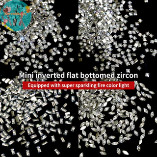 RENBG 50 ชิ้น/เซ็ตด้านล่างแบนเล็บ Rhinestones Glitter เงินคริสตัลตกแต่งเล็บ DIY วัสดุเล็บ Charm อุปกรณ์เสริม TH
