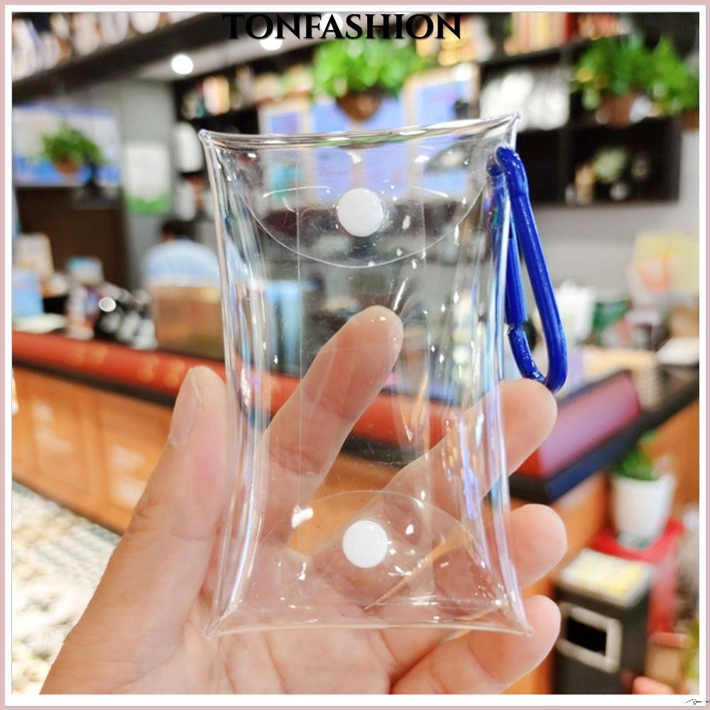 Tonfashion กระเป๋าเก็บเหรียญ PVC ใส ขนาดเล็ก ทนต่อสิ่งสกปรก ใส ขนาดเล็ก สําหรับผู้หญิง