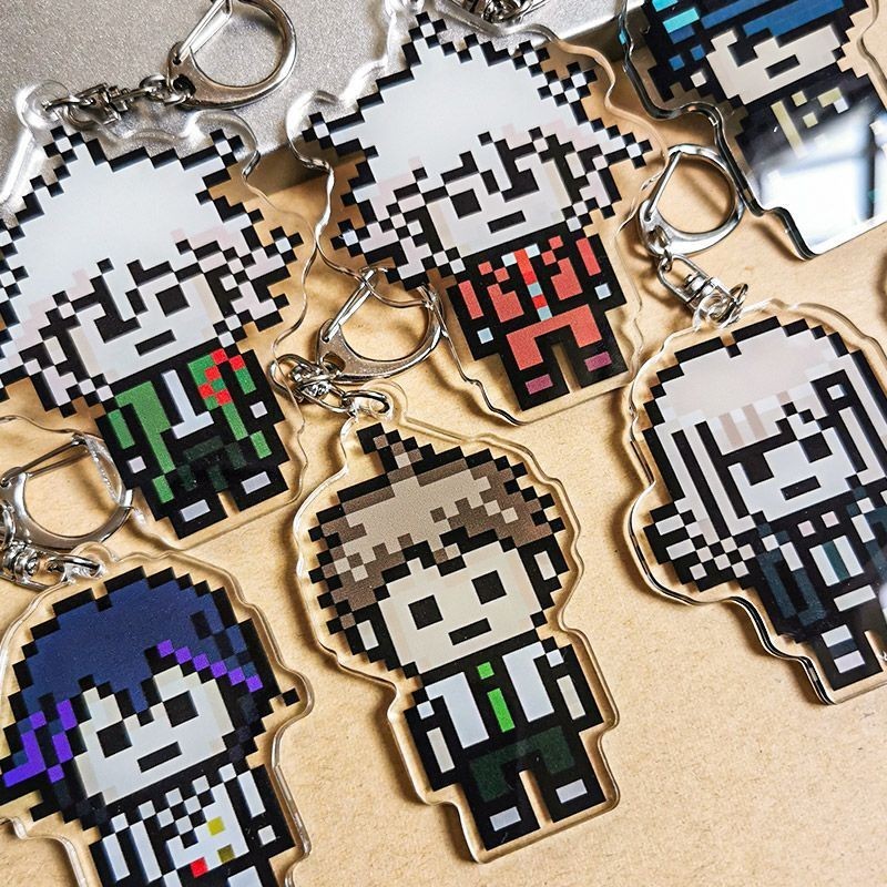 Hinata Hajime Nagito Komaeda อะนิเมะพวงกุญแจ Danganronpa พิกเซลสไตล์อะคริลิค Key Chain ผู้หญิง Kawai