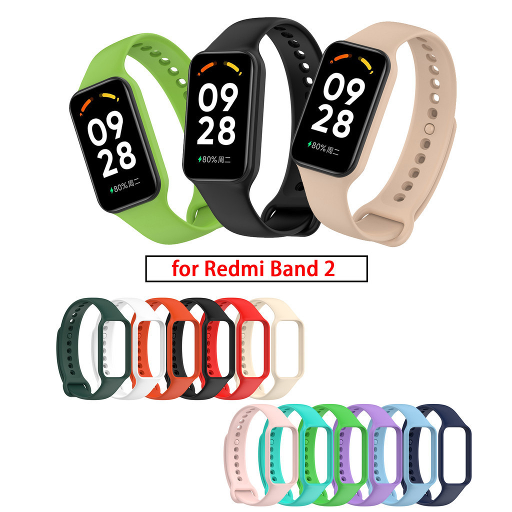 สายซิลิโคนอ ่ อนนุ ่ มสําหรับ Redmi Band 2 เปลี ่ ยนสร ้ อยข ้ อมือกีฬา Xiaomi smart Band 8 Active สายรัดข้อมือ