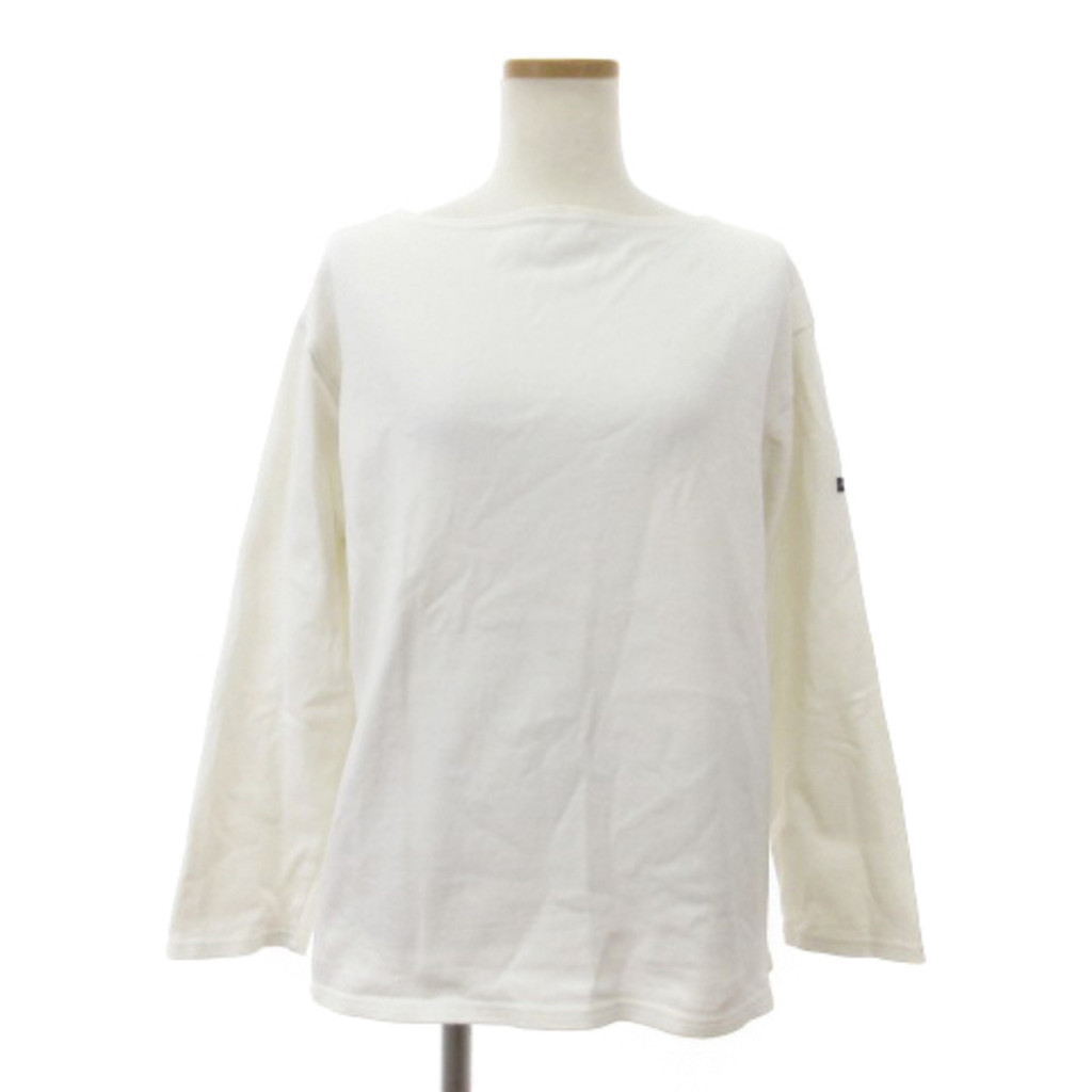 St. James Basque T-shirt Cut &amp; Sewn Long Sleeve Cotton White M Direct from Japan Secondhand