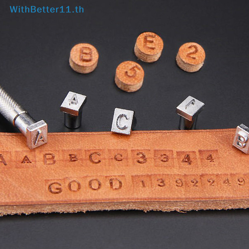 Better ชุดแสตมป์เหล็ก รูปตัวอักษร ตัวเลข สําหรับเจาะเครื่องหนัง 36 ชิ้น TH