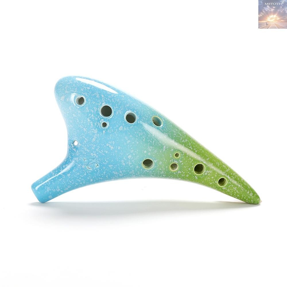 เครื่องดนตรีเซรามิก Ocarina Alto C Starry Style 12 หลุม พร้อมเชือกเส้นเล็ก สําหรับคนรักดนตรี และผู้เรียน