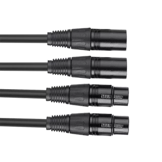 【1.5M สายดำ 】สายสัญญาณเสียง XLR Male To XLR Female (ผู้เมีย) Mic Cable ยาว 1 เมตรXLR-XLR 3Pin สายเคเบิล ชายหญิง สายเชื่อ