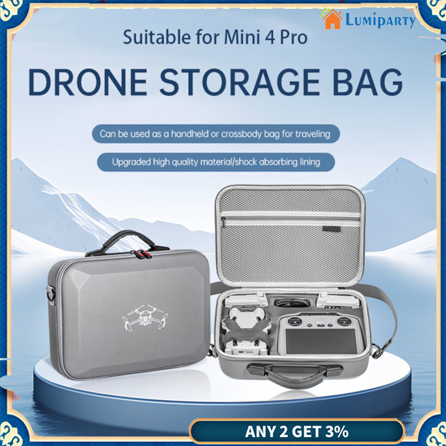 Lumiparty กระเป๋าถือ กันฝุ่น แบบพกพา สําหรับโดรน DJI Mini 4 Pro