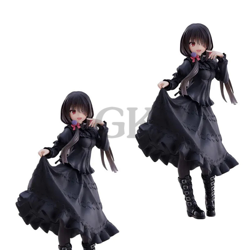 GK 18CM Figure Tokisaki Kurumi Japanese Anime DATE A LIVE Black Dress Sexy Girl PVC Material Collect Toys Sculpture Orna