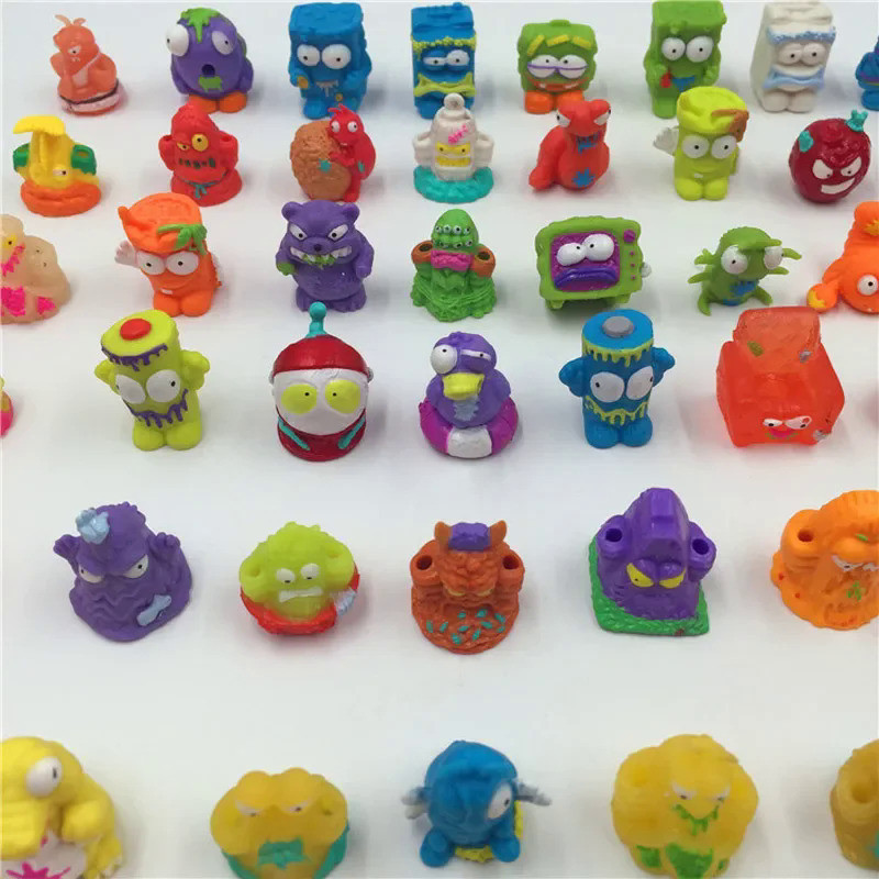 100pcs/lot Trashs Mini Action Figure Model Packing Grossery Rotten Bin Monster Gang Squishy Slime Toy Cute 3D Collection