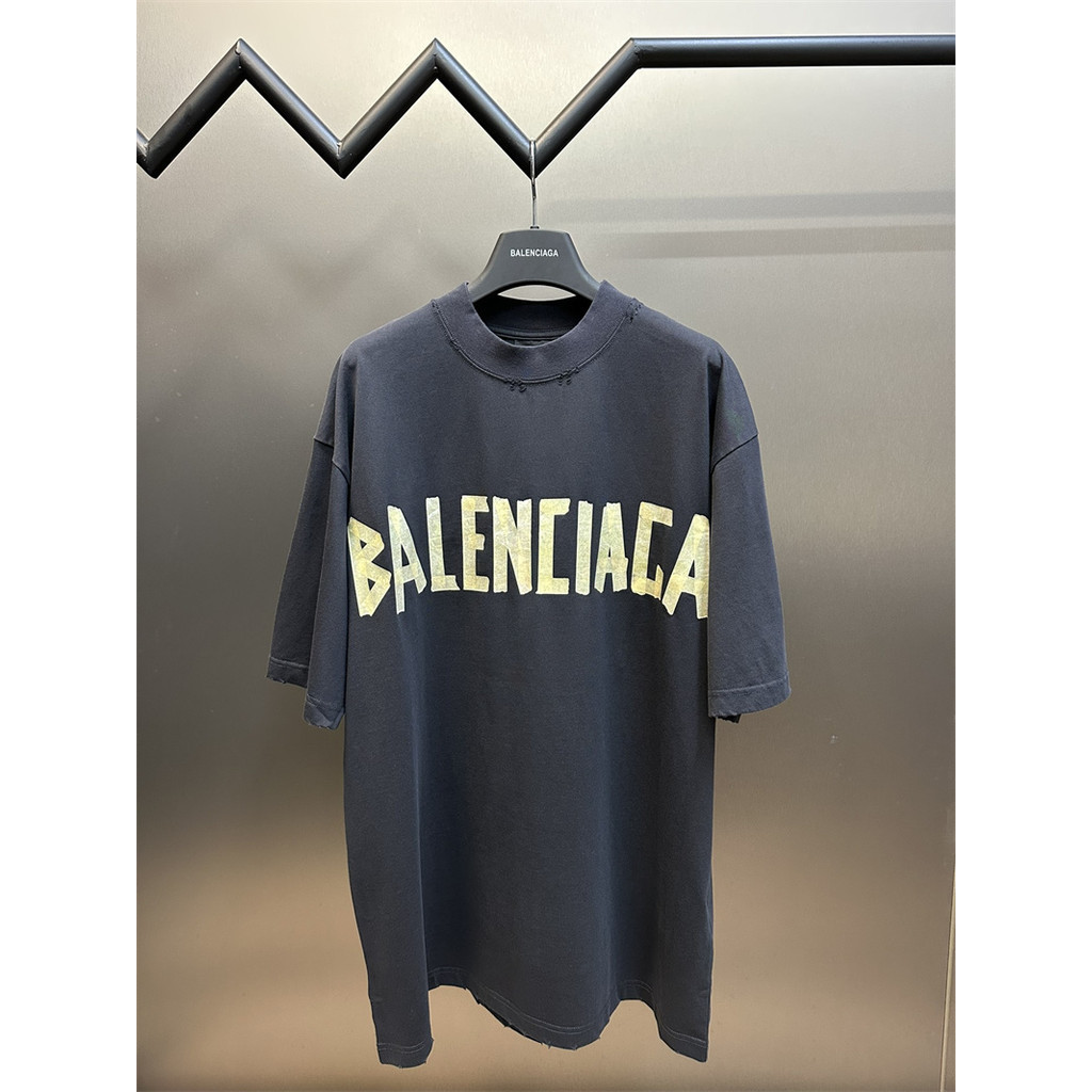 เสื้อยืดแขนสั้นพิมพ์ลายเทปอินเทรนด์ใหม่และทันสมัยtrsye