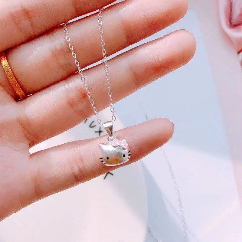 Little Fresh Girl Cat Necklace Fashion Cute Girl Baby Jewelry KT Necklace Pendant Complete Set