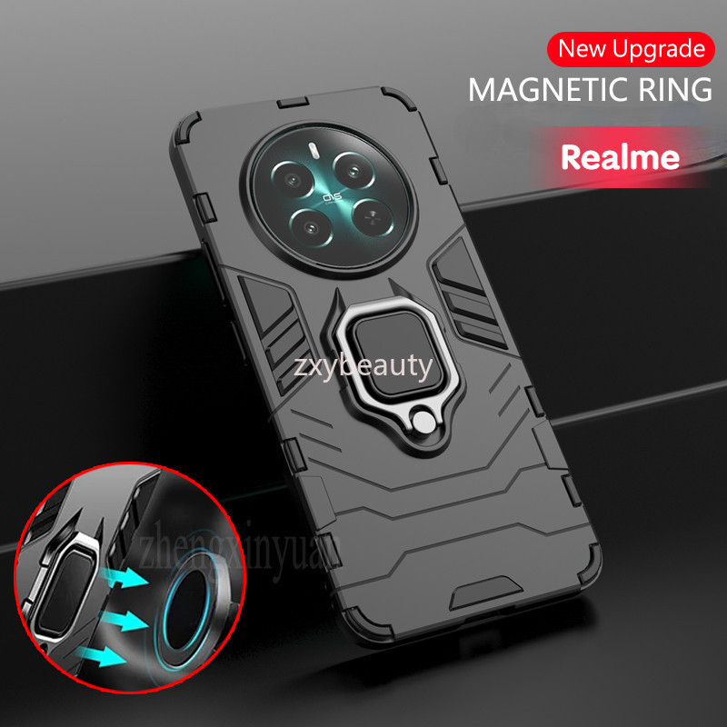 เคสโทรศัพท์มือถือแบบแข็ง กันกระแทก พร้อมขาตั้ง สําหรับ Realme 12 Pro Plus 5G 2024 Realme12Pro Plus 1