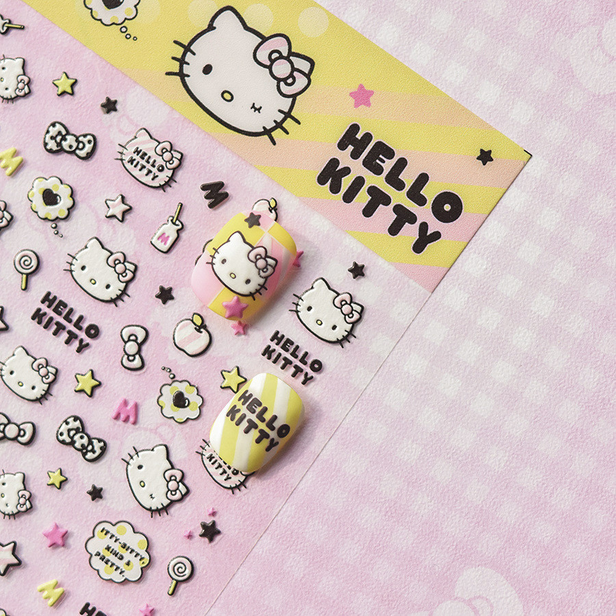 [Meow.Sensei] Sanrio & tomoni สติกเกอร์ ลายนูน รูปแมวคิตตี้ สําหรับติดตกแต่งเล็บ SAN Series 008