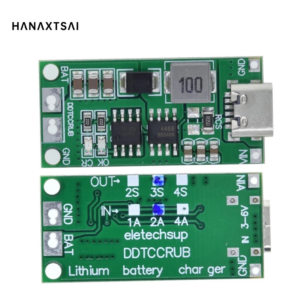 Multi-cell 2S 3S 4S Type-C ถึง 8.4V 12.6V 16.8V Step-Up Boost LiPo Polymer Li-Ion Charger 7.4V 11.1V 14.8V 18650 แบตเตอรี่ลิเธียม (2/3/4 1-4A แบตเตอรี่ลิเธียมโพลิเมอร์) ประเภทแบตเตอรี่