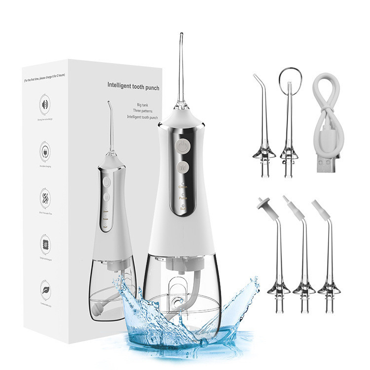 พร้อมส่ง L10 Flosser ทันตกรรมแบบพกพาไร้สายไฟฟ้า 3 โหมดความเร็ว 300ML IPX7 กันน้ำทันตกรรมทำความสะอาดสำหรับบ้าน 4 คะแนน