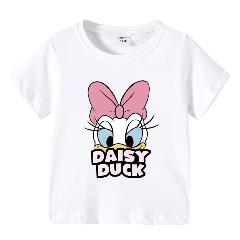 ฤดูร้อนใหม่ลายการ์ตูนเด็กแขนสั้นเสื้อยืดลําลองรอบคอเด็กท็อปส์