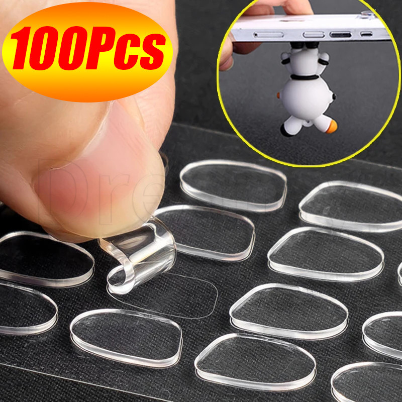 สติกเกอร์กาวสองหน้า 100 ชิ้น - สําหรับกล่องสุ่ม ตุ๊กตามาร์ท ฐานเท้า - แผ่นกาวนาโน กันตก - แผ่นกาวยึด แข็งแรงมาก - เครื่องมือหัตถกรรม DIY