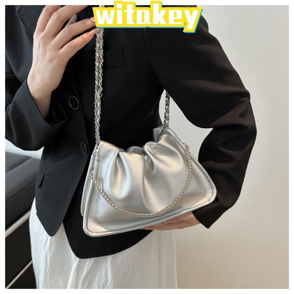 Witakey กระเป๋าถือ กระเป๋าสะพายไหล่ หนัง PU ขนาดใหญ่ จุของได้เยอะ สําหรับผู้หญิง 2024