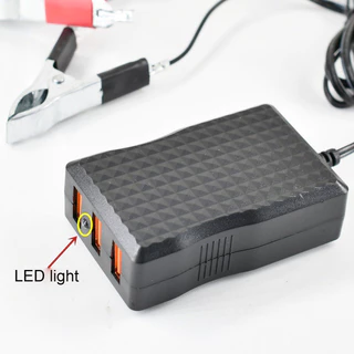 ตัวแปลง DC ที่ชาร์จ DC 5V สําหรับโทรศัพท์มือถือ มีลิปหนีบแบตเตอรี่
