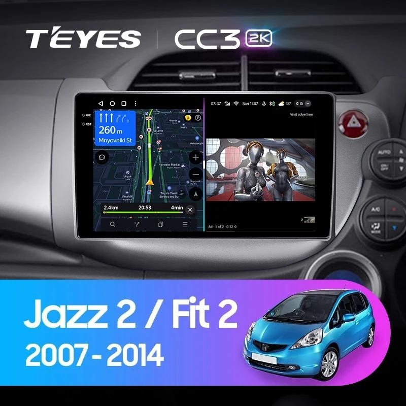 Teyes CC3L CC3 2K แผ่น dvd เครื่องเล่นมัลติมีเดีย วิทยุ GPS นําทาง GPS แอนดรอยด์ 10 No 2din 2 din 2 สําหรับ Honda Jazz 2 GG 2008-2014 Fit 2 GE GP GE 2007-2014