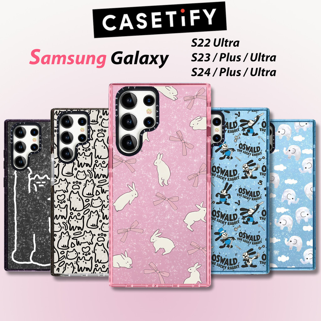 เคสโทรศัพท์มือถือ ลายกระต่าย แต่งกลิตเตอร์ สําหรับ Samsung Galaxy S24 Ultra S24 Plus S23 S23 Ultra S23 Plus S22 Ultra