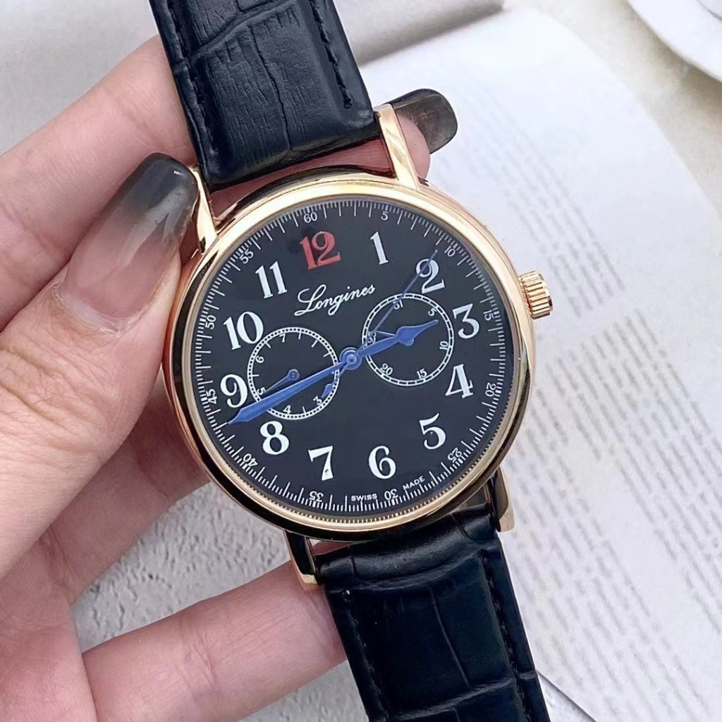 Longines นาฬิกาข ้ อมือแฟชั ่ นบรรยากาศ Casual Simple Watch Quartz Movement ys