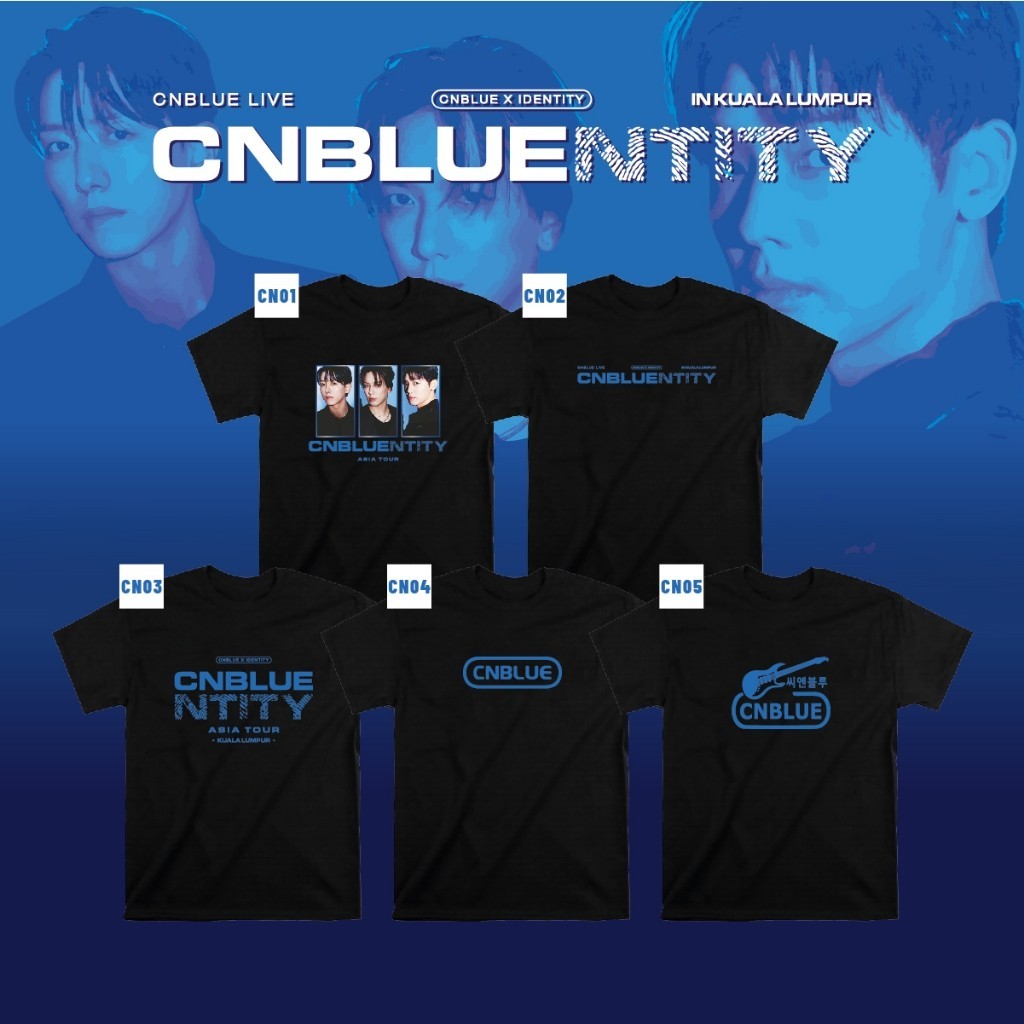 เสื้อยืดผ้าฝ้าย CNBLUE X IDENTITY CNBLUENTITY Asia Tour Kuala Lumpur สีดํา สําหรับผู้ใหญ่