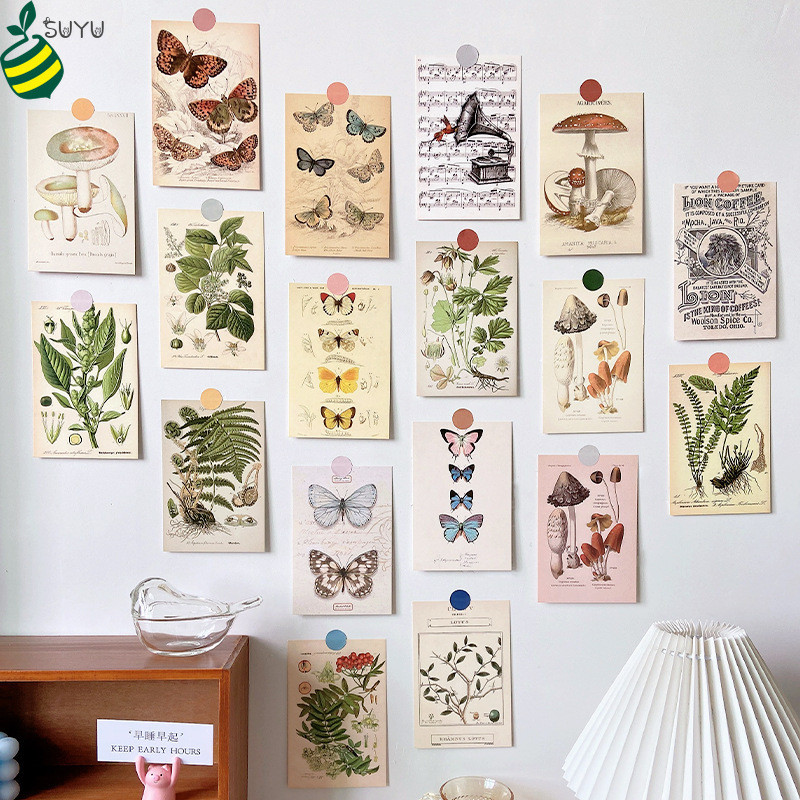 [ ในสต ็ อก/COD ] 30 แผ ่ น Retro Butterfly Leaf แมลงตกแต ่ งการ ์ ดผนังห ้ องนอนภาพพื ้ นหลัง Props ตกแต ่ งความงามภาพ