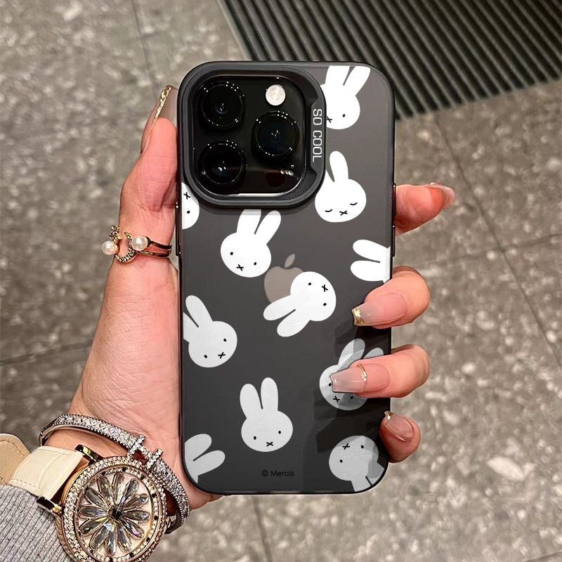 Miffy White Bunny iPhoneเคสโทรศัพท์เหมาะสําหรับiPhone 11 12 13 14 15 pro max 13pro 13promax 14pro 14promax 11 promax xr xsmax 7 8 Plusการ์ตูนป้องกันกรณีโปร่งแสงShock-ทน