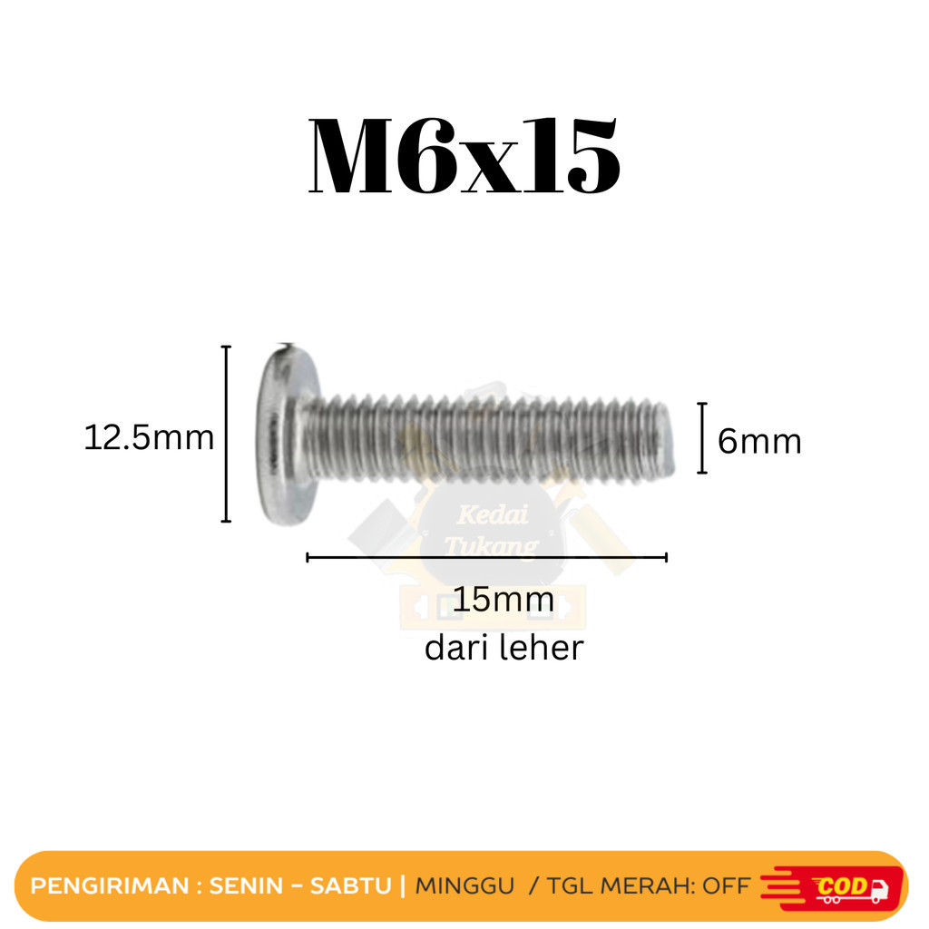SHOPWORKERS JCBC Bolts M6x15 M6 x 15 Knockdown Bolts L Key Bolts เฟอร์นิเจอร์สลักเกลียว Divan Bolts