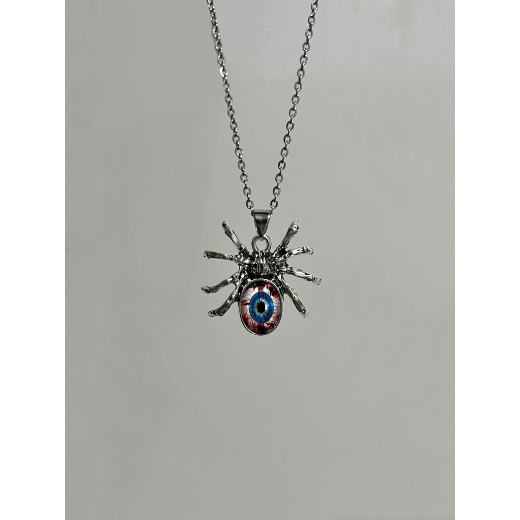 Punk Rock Spider Eyeball สร้อยคอตา ins Gothic Dark ฮาโลวีน Spider จี้สร้อยคอ - รูปที่ 4