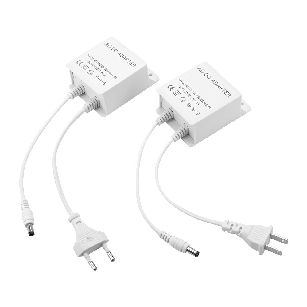 Pcbfun อะแดปเตอร์สายไฟ LED AC100-240V เป็น DC12V2A สําหรับกล้องวงจรปิด
