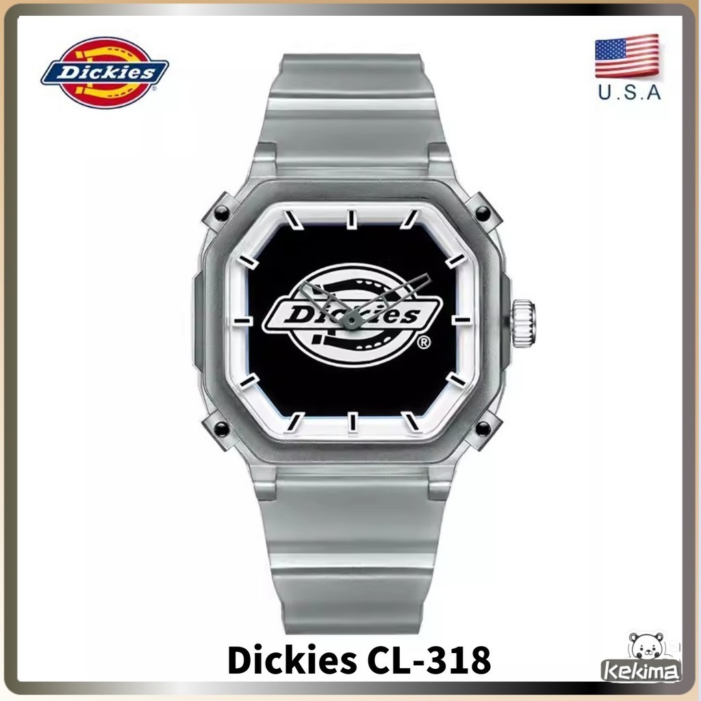 Dickies CL-318 นาฬิกาข้อมือควอตซ์แฟชั่น ทรงสี่เหลี่ยม ขนาดเล็ก สําหรับบุรุษ