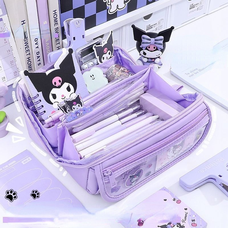 น่ารักคุโรมิกรณีดินสอ9ชั้นเครื่องเขียนสําหรับสาวมัธยมต้นใหม่นักเรียนประถมความจุขนาดใหญ่รูปลักษณ์สูงการ์ตูนน่ารัก