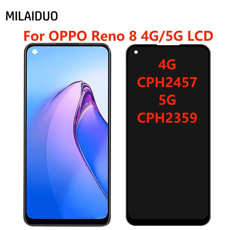 Amoled อะไหล่หน้าจอสัมผัสดิจิทัล LCD แบบเปลี่ยน สําหรับ Oppo Reno8 4G CPH2457 Reno 8 5G CPH2359