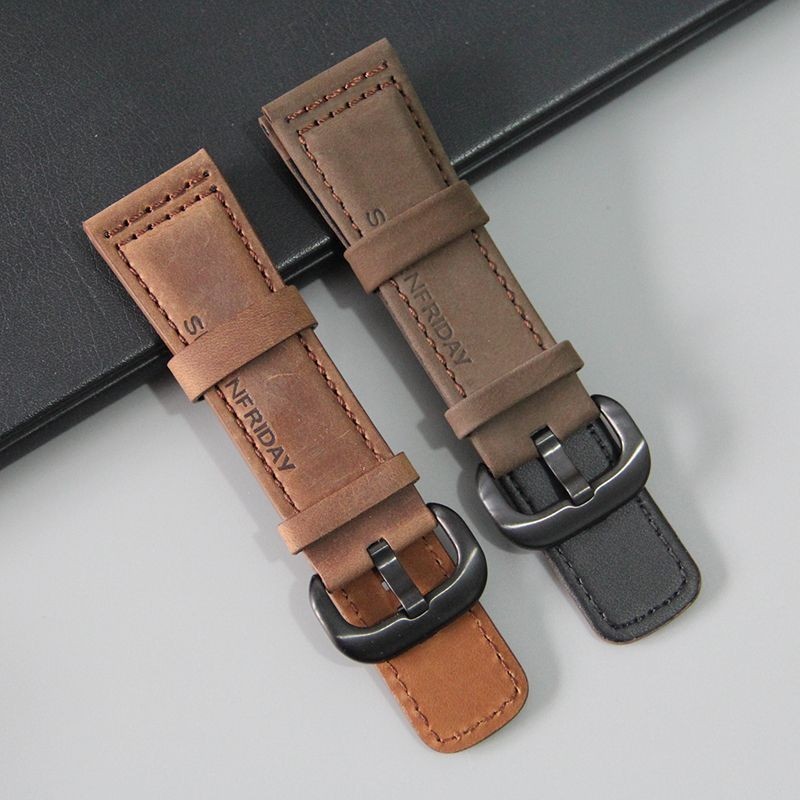 4/8✈Substitute 7 Seven Fridays สายนาฬิกาหนังแท้ P1P2BQ1Q3V1/01 หนังนิ่มสีน้ําตาล M2M1/01 ชาย SF28