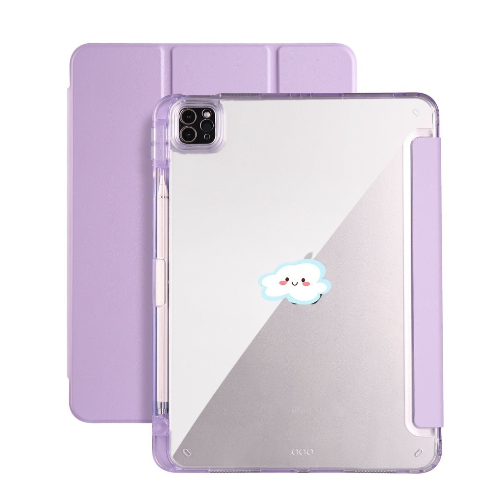เคสไอแพด gen10 for ipad air6 11 air4/5 gen10 2022gen7/8/9/10.2" 10.9" Pro2028/20/21/22 11" มีที่ใส่ปากกา ขอบใส ปกหนัง