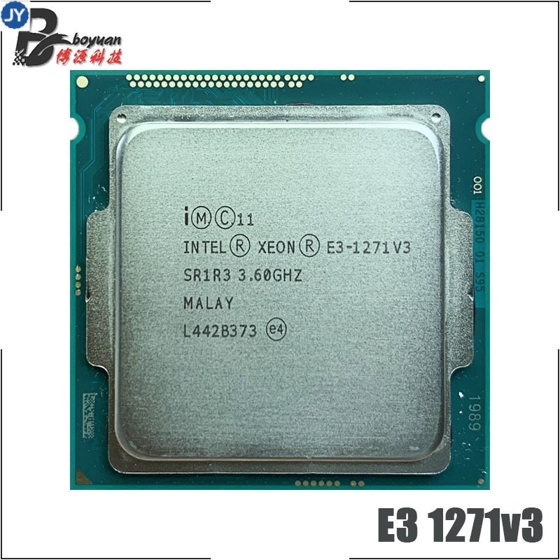หน่วยประมวลผล CPU Intel Xeon E3-1271 v3 E3 1271 v3 E3 1271v3 3.6 GHz Quad-Core L2=1M L3=8M 80W LGA 1150