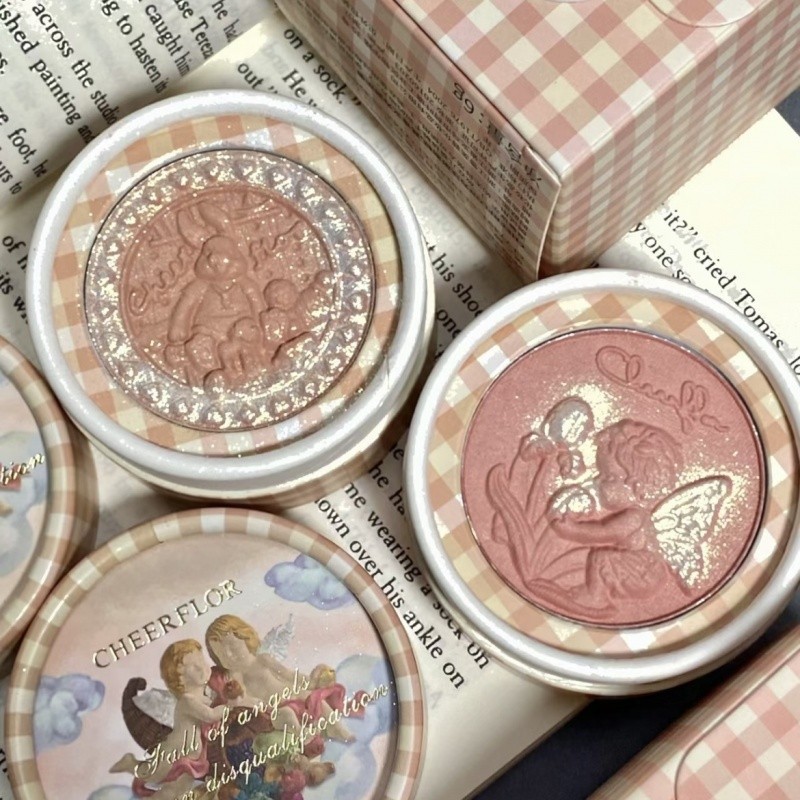 CHEERFLOR บลัชออนแองเจิลสามมิติ บลัชออนสีโคลน ไฮไลท์เนื้อแมท เพิ่มความกระจ่างใส เนื้อมันบด บลัชออนน่ารัก