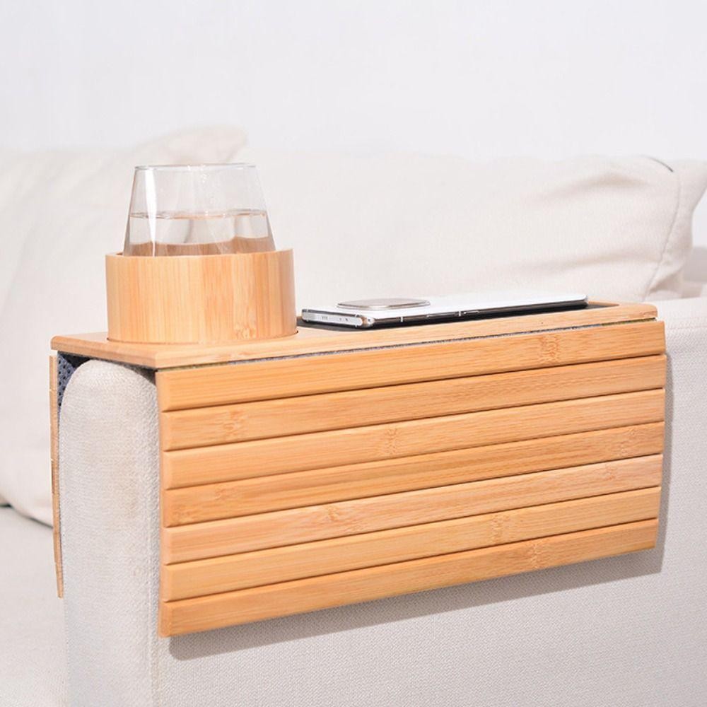 ทอง985โต๊ะแขนโซฟา,ถาดแขนโซฟาประหยัดพื้นที่กันลื่น,โต๊ะข้างไม้ทนทานสําหรับรับประทานอาหาร/เครื่องดื่ม/ขนม - รูปที่ 6