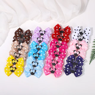 2pcs น่ารัก Jojo Bow Hairclip สําหรับเด็กอุปกรณ์เสริมผมเด็ก Hairpins การ์ตูนที่ละเอียดอ่อนสาว Barrette Party ผมสวยเครื่องประดับ