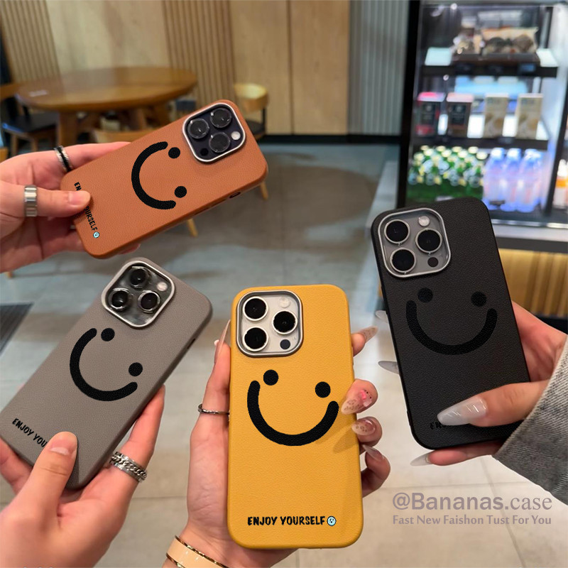 Iphone 16 15 14 13 12 11 Pro Max X Xr Xs Max 7 8 Plusเคสโทรศัพท์น่ารักSmileนุ่มปกหลังหนัง