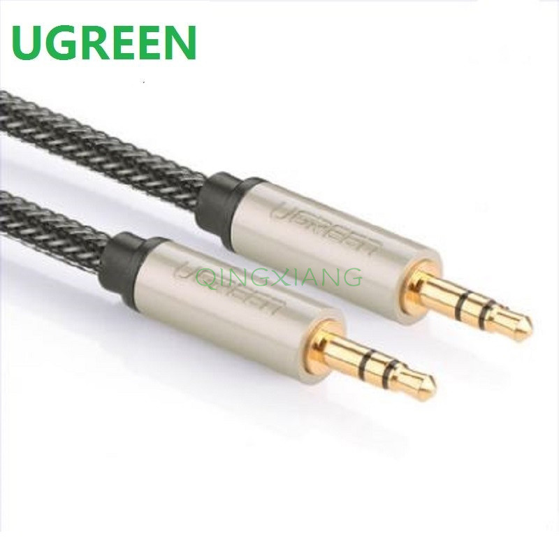 UGREEN ยูกรีน สายสัญญาณเสียง ถึง สีดําทอผ้าแจ็ค 3.5 มม. ถึง 3.5 สายรถสําหรับหูฟังลําโพงสเตอริโอ