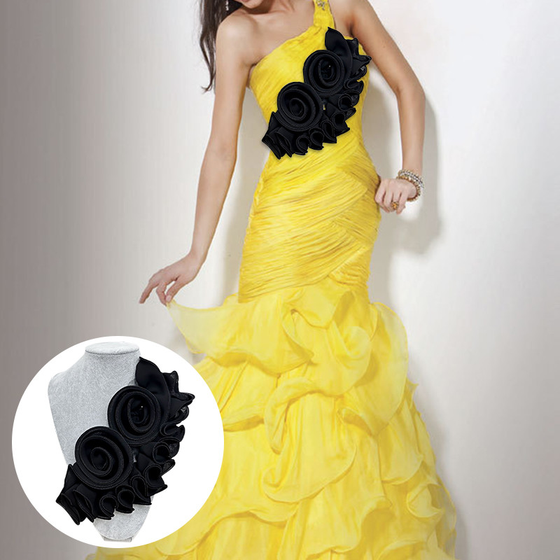 คู่มือสามมิติดอกไม้เข็มกลัดตกแต่งลูกไม้หน้าอกดอกไม้ตาข่ายผู้หญิง ทําเอง ชุดแต่งงานขาอุปกรณ์เสริม เสื้อยกทรง - รูปที่ 2