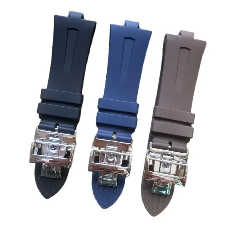 ยางคุณภาพสายนาฬิกาซิลิโคนสําหรับ Vacheron Constantin VC 47450 49020 สายนาฬิกาผู้ชายหรูหรา Breathable สายนาฬิกา 25 มม.