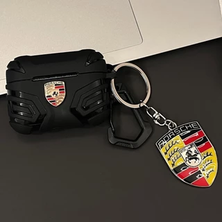 PORSCHE เคสหูฟังสําหรับ แอร์พอด 4 มือโปร 3 2เย็นแฟชั่นแขนออกแบบออดี้ปอร์เช่รถสีดํานุ่ม ทีพียู กันกระแทกหูฟังไร้สายชุดหูฟังฝาครอบป้องกันเชลล์ที่มีจี้ป้องกันการสูญ