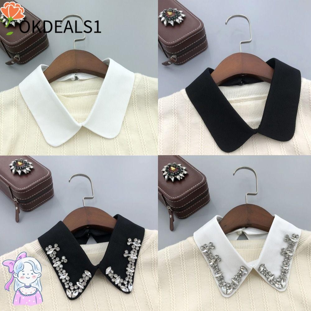 Dealshop ปกปกปลอม,วินเทจผู้หญิงเสื้อ,เสื้อปกที่ถอดออกได้เสื้อผ้าตกแต่งด้านบน Neckwear Ties